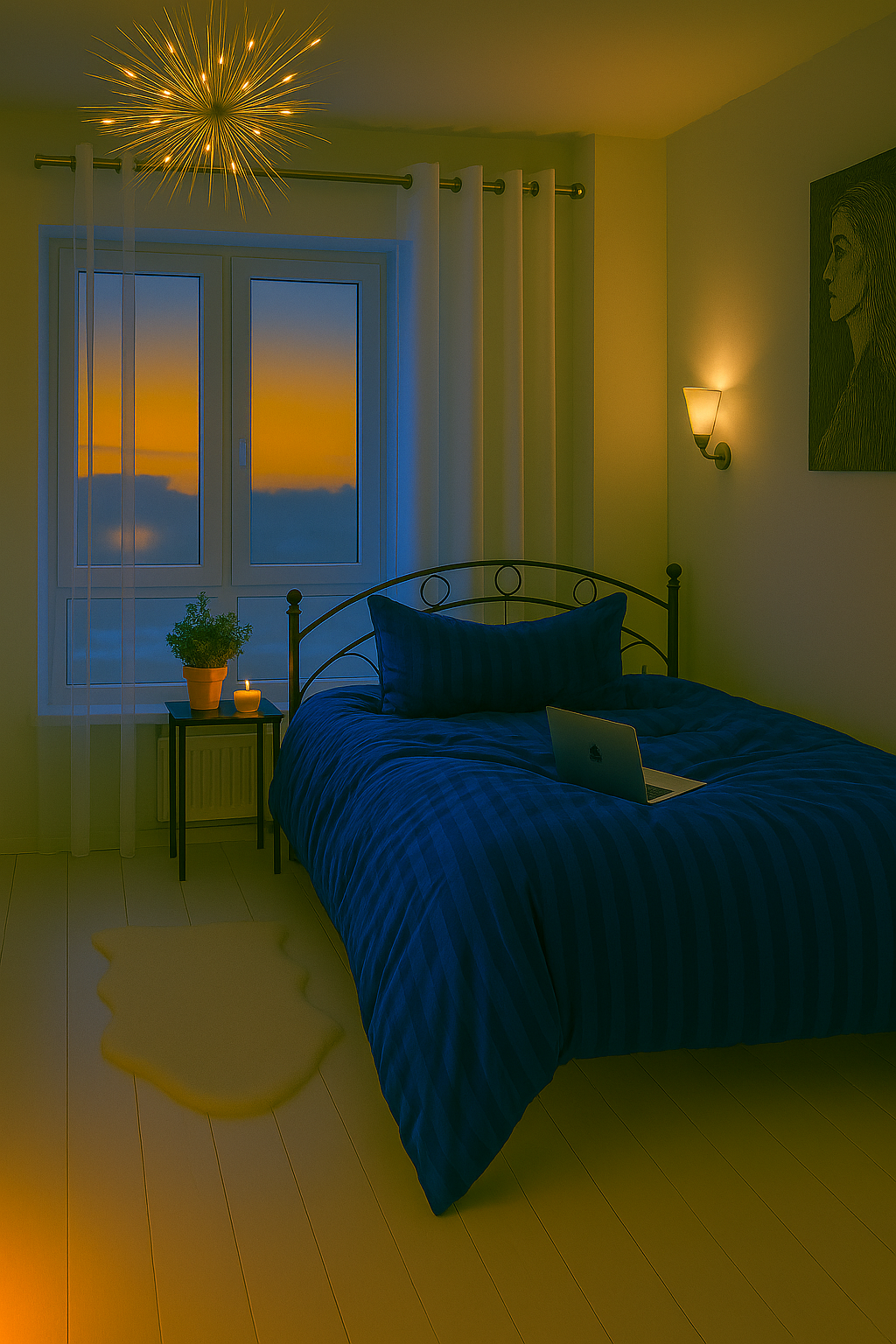 Lines Dark Blue